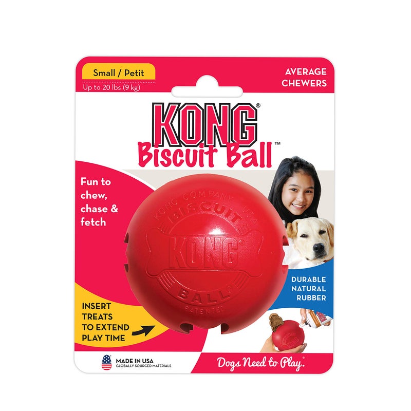 KONG - Biscuit Ball - Durable Rubber, Treat Dispensing Toy - for Small Dogs - Image 5